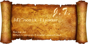 Jánosik Tivadar névjegykártya